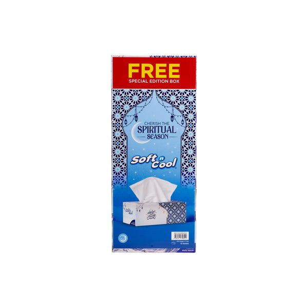 Soft n Cool 200 Sheets X 2 Ply 5 Boxes + 1 Box Free Ramadan Theme Facial Tissue