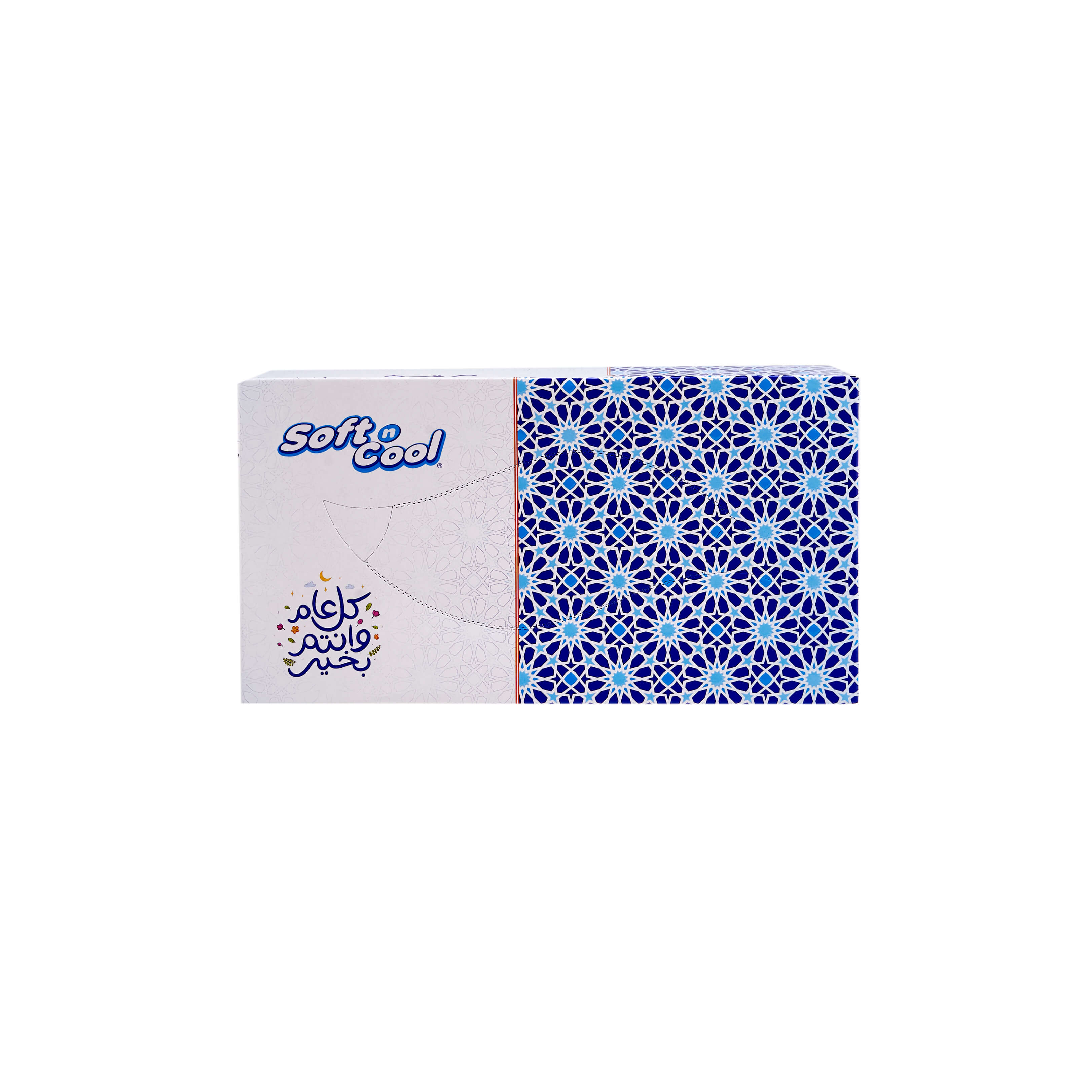 30 Boxes Soft n Cool Arabic Theme  Facial Tissue 200 Sheets x 2Ply