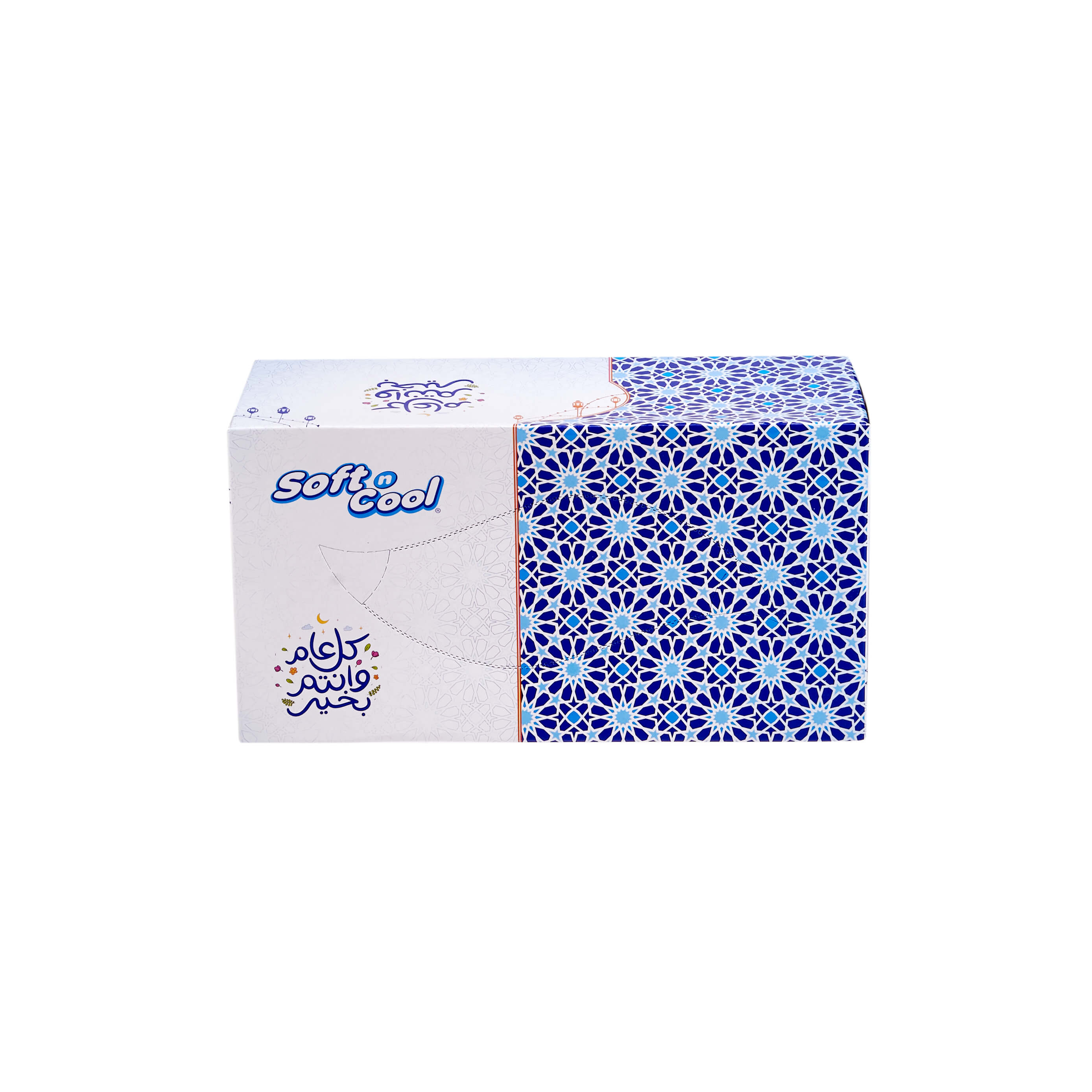 30 Boxes Soft n Cool Arabic Theme  Facial Tissue 200 Sheets x 2Ply