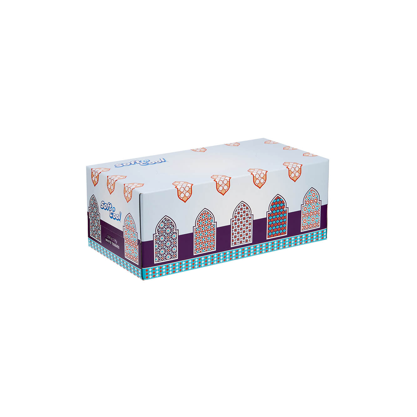 30 Boxes Soft n Cool Arabic Theme  Facial Tissue 200 Sheets x 2Ply - hotpackwebstore.com