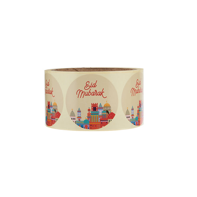 Eid Mubarak Sticker Roll 250 Pieces x 4 Designs - hotpackwebstore.com