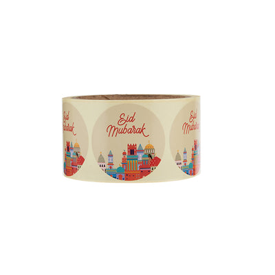 Eid Mubarak Sticker Roll 250 Pieces x 4 Designs - hotpackwebstore.com