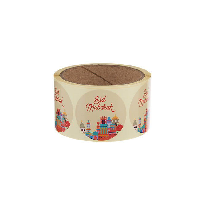 Eid Mubarak Sticker Roll 250 Pieces x 4 Designs - hotpackwebstore.com