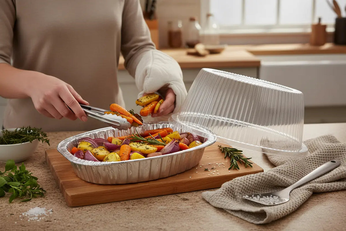 Aluminium Turkey Container Base and Lid 1 Piece - hotpackwebstore.com