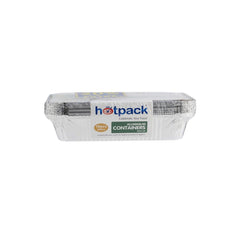 Aluminum Food Storage Container Silver With Lid (890 cc) 10 Pieces 20 % Extra - hotpackwebstore.com - Aluminium Containers