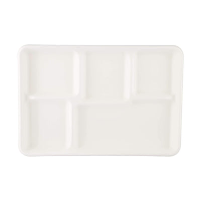 Bio - Degradable Plate 5 - Compartment 12.5 Inch 500 Pieces - hotpackwebstore.com - Bio - Degradable Plates