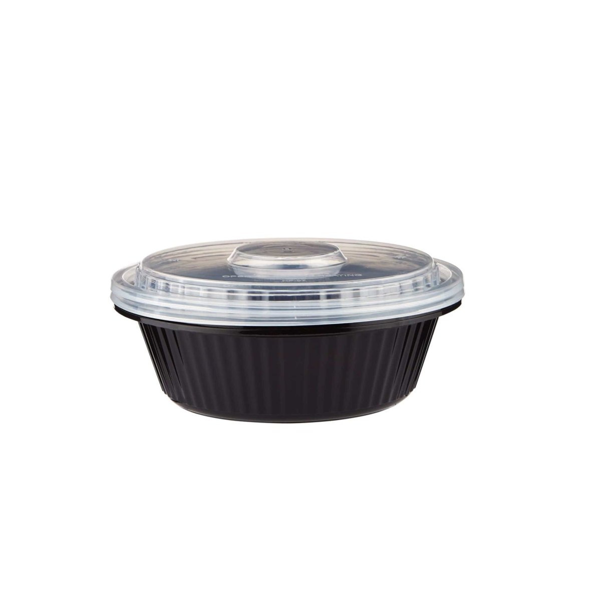 Black Base Heavy Duty Round Container 32 Oz 300 Pieces - hotpackwebstore.com - Black Base Containers