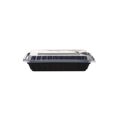 Black Base Rectangular Container 16 Oz 300 Pieces - hotpackwebstore.com - Black Base Containers
