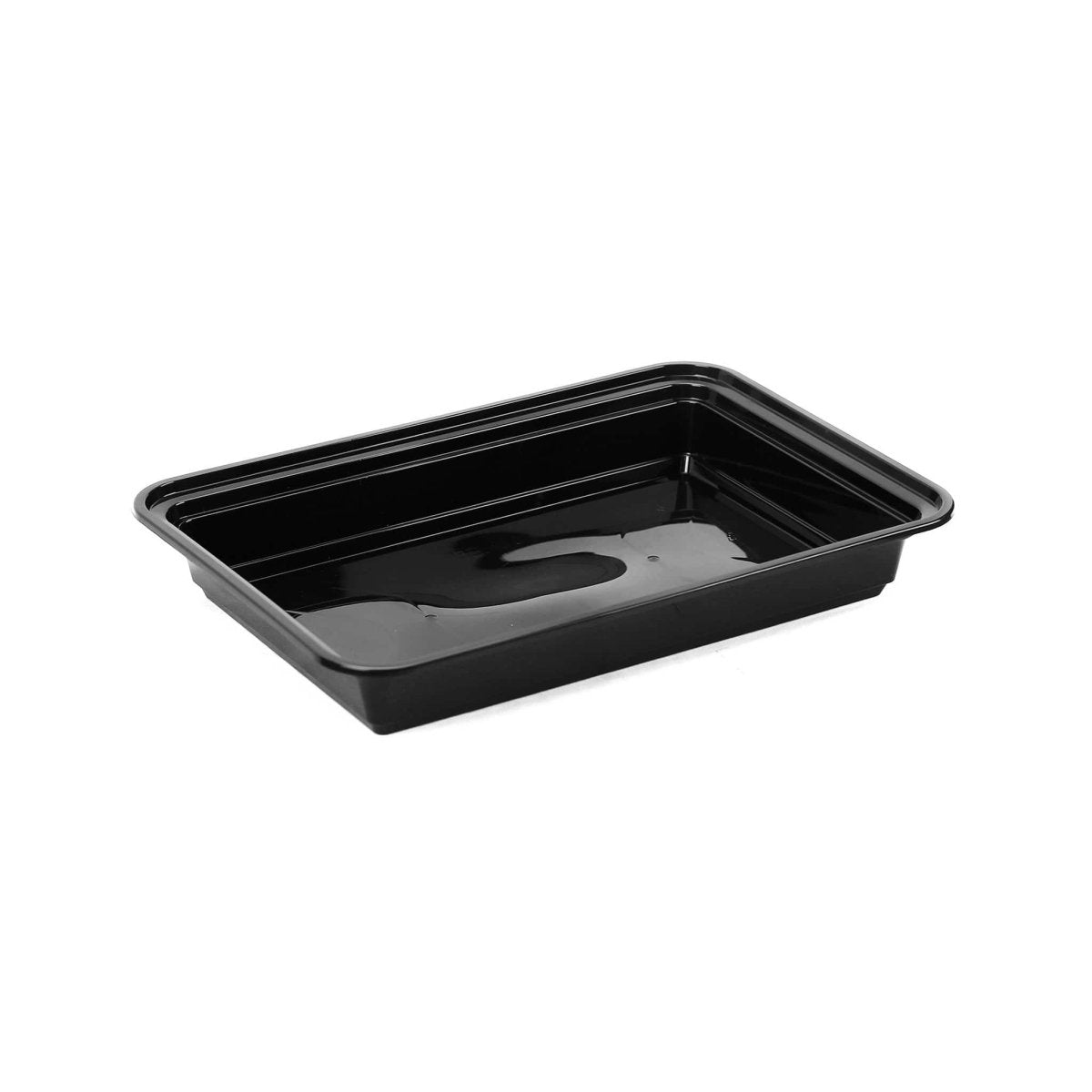 Black Base Rectangular Microwave Container with Lid - hotpackwebstore.com - Black Base Containers