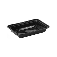 Black Base Rectangular Microwave Container with Lid - hotpackwebstore.com - Black Base Containers