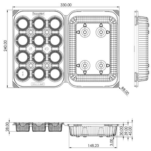 Clear PET Muffin/ Cupcake Tray 250 Pieces - hotpackwebstore.com - Muffin Trays