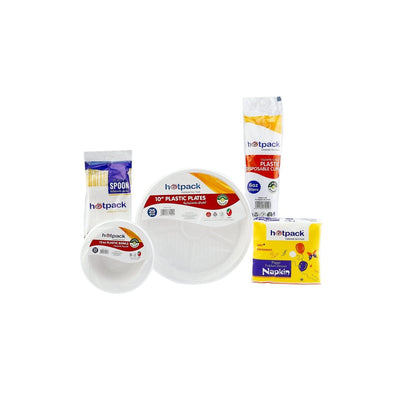 Ramadan Disposable Tableware Combo Set | Plates, Bowls, Cups & Napkins