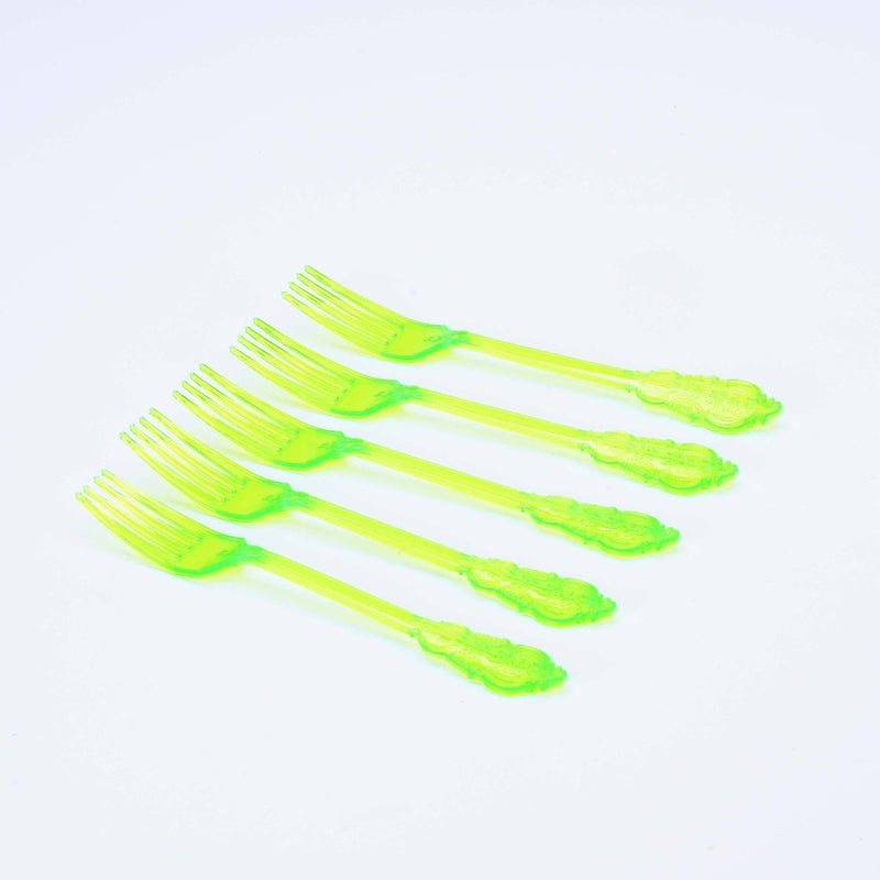 Heavy Duty Neon Plastic Fork 10 Pieces - hotpackwebstore.com - Plastic Products