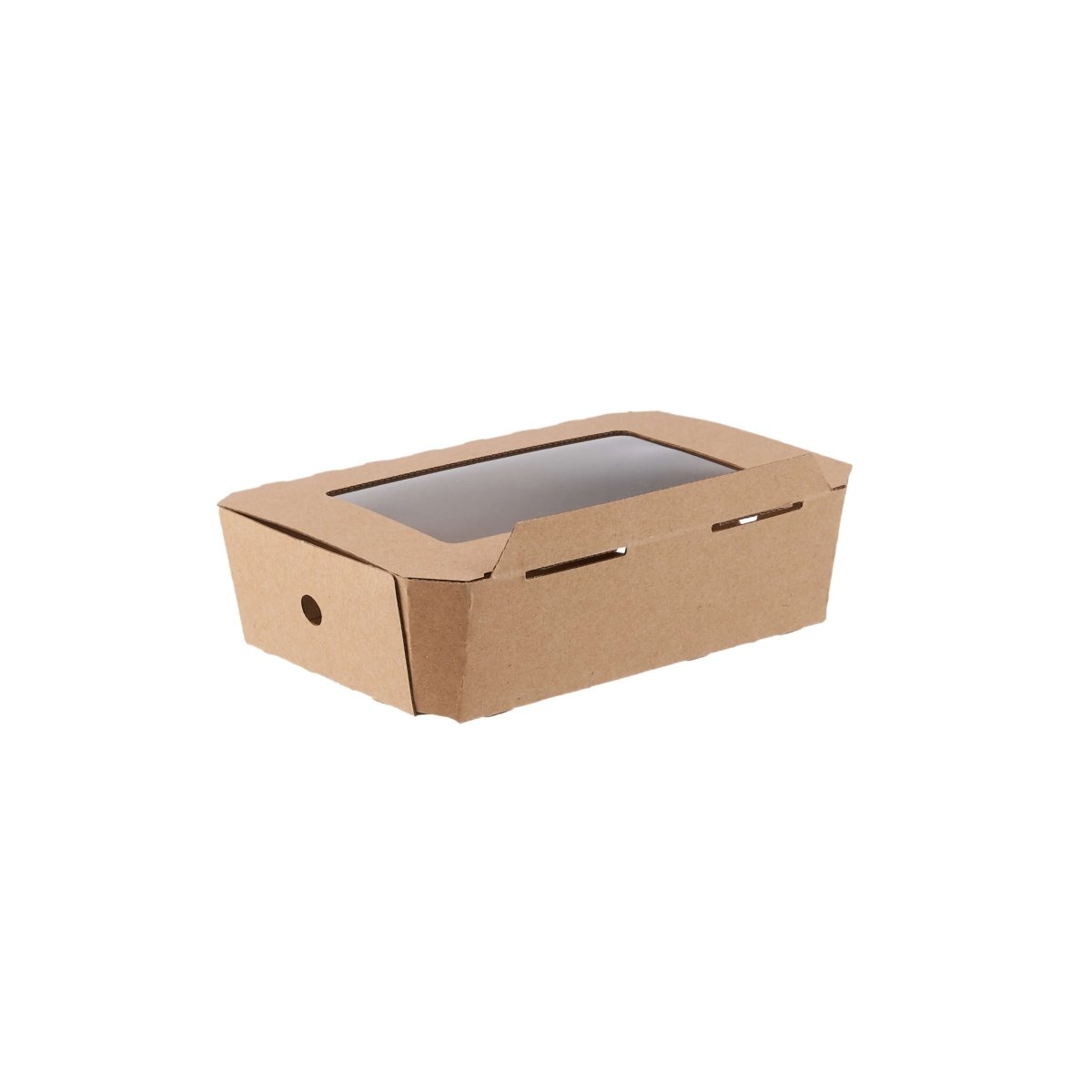 Kraft Flute Punnet Container With Window - hotpackwebstore.com - Punnet Container