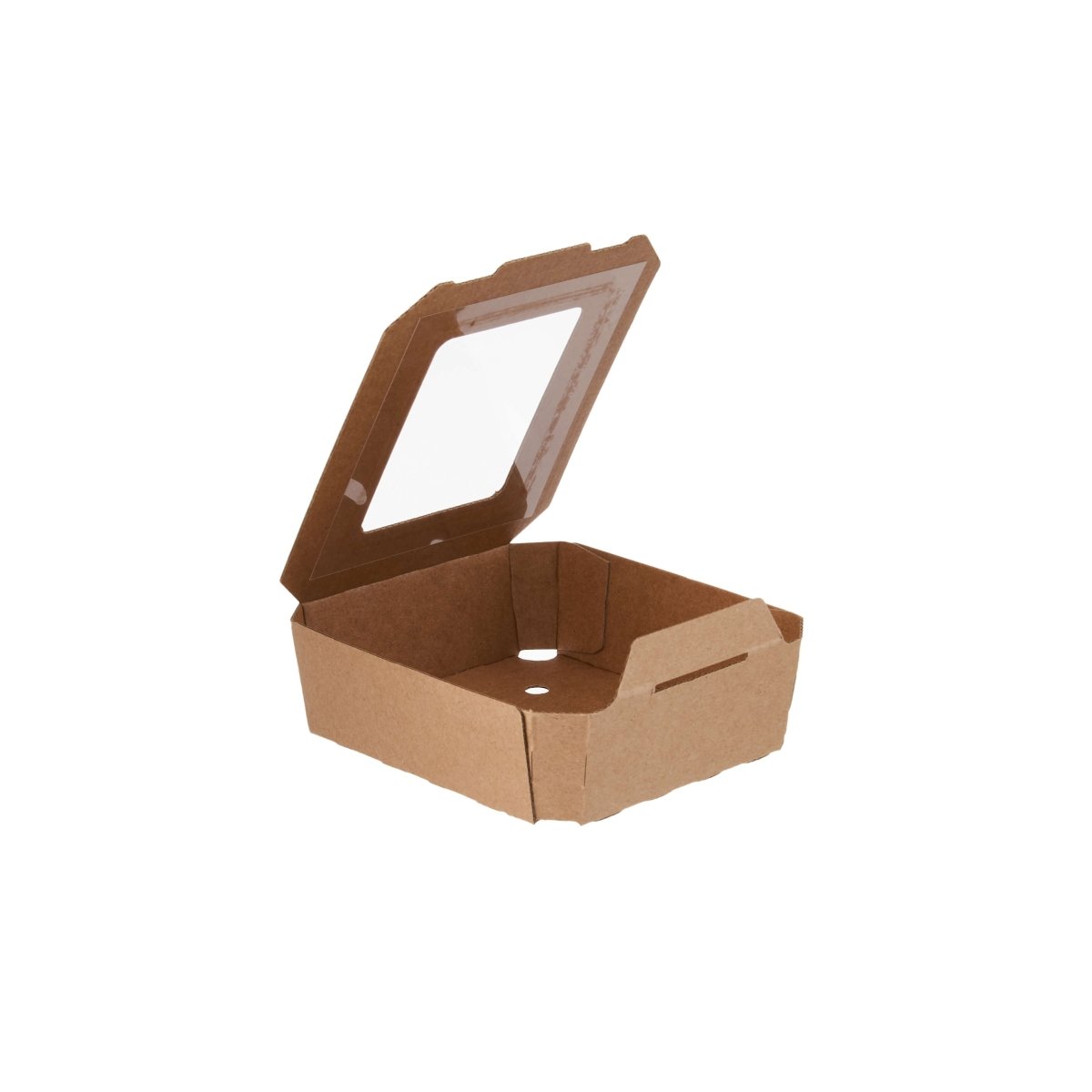 Kraft Flute Punnet Container With Window - hotpackwebstore.com - Punnet Container