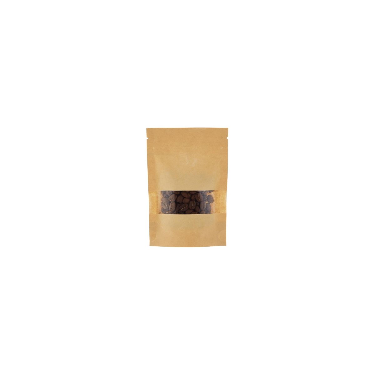 Kraft Resealable Paper Bag With Window 50 Pieces - hotpackwebstore.com - Paper Bags