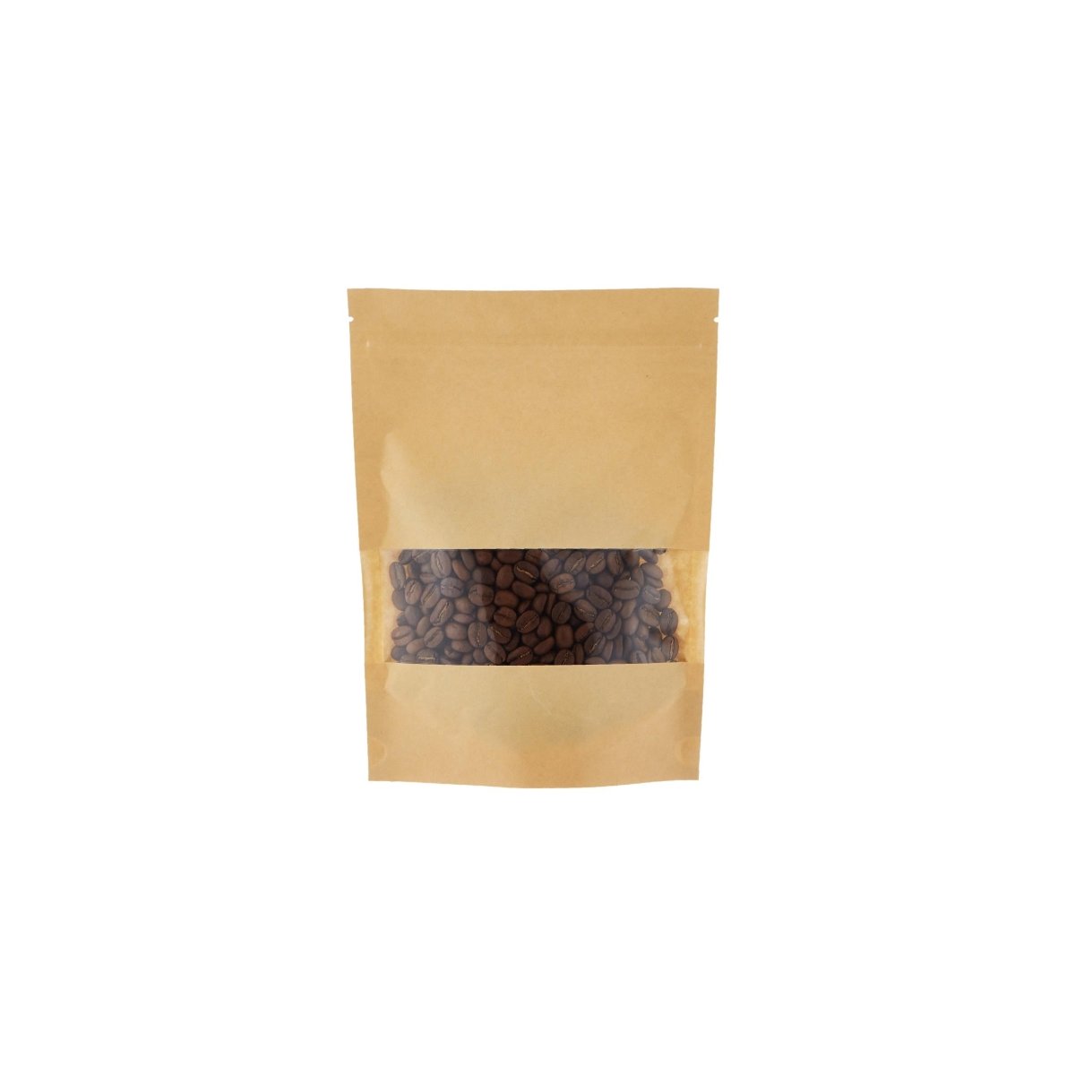 Kraft Resealable Paper Bag With Window 50 Pieces - hotpackwebstore.com - Paper Bags
