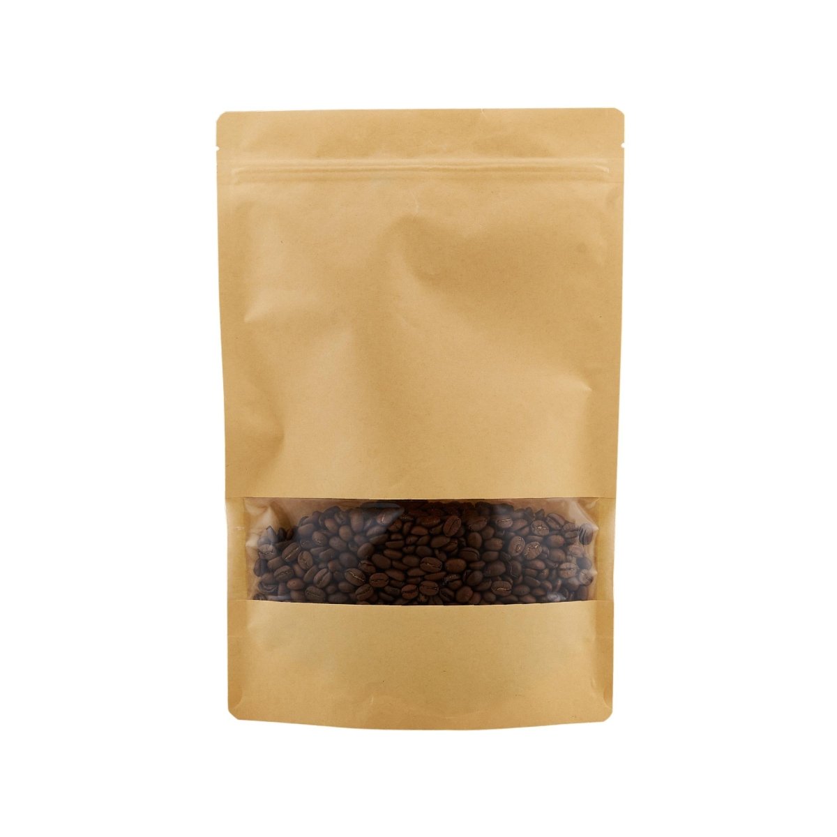 Kraft Resealable Paper Bag With Window 50 Pieces - hotpackwebstore.com - Paper Bags