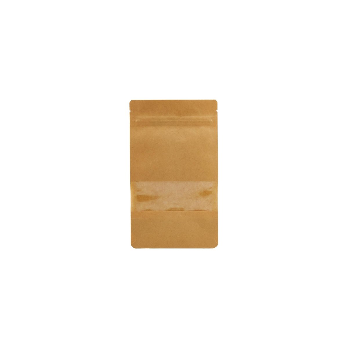 Kraft Resealable Paper Bag With Window 50 Pieces - hotpackwebstore.com - Paper Bags