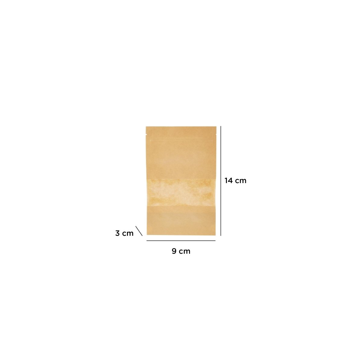 Kraft Resealable Paper Bag With Window 50 Pieces - hotpackwebstore.com - Paper Bags