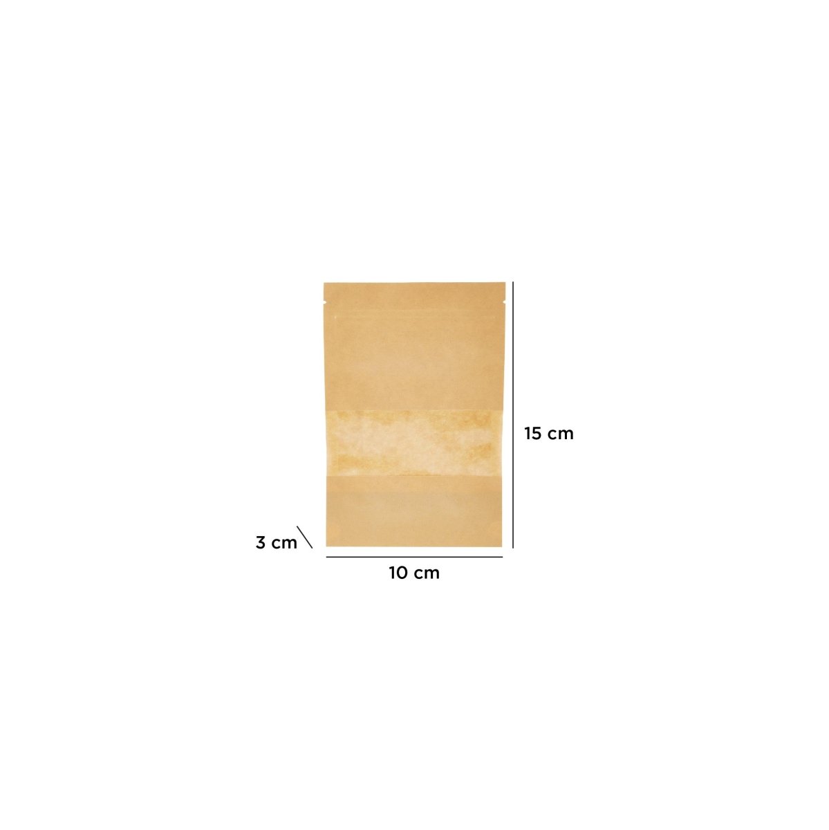 Kraft Resealable Paper Bag With Window 50 Pieces - hotpackwebstore.com - Paper Bags