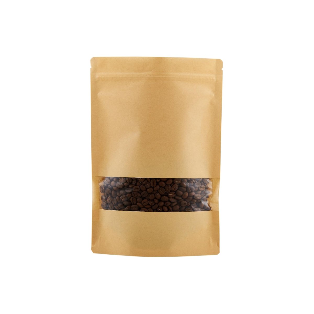 Kraft Resealable Paper Bag With Window 50 Pieces - hotpackwebstore.com - Paper Bags