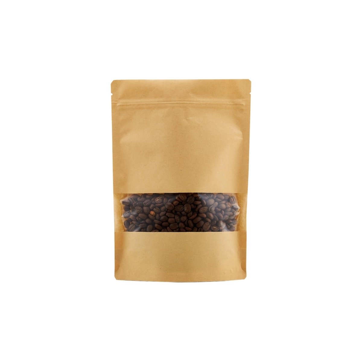 Kraft Resealable Paper Bag With Window 50 Pieces - hotpackwebstore.com - Paper Bags