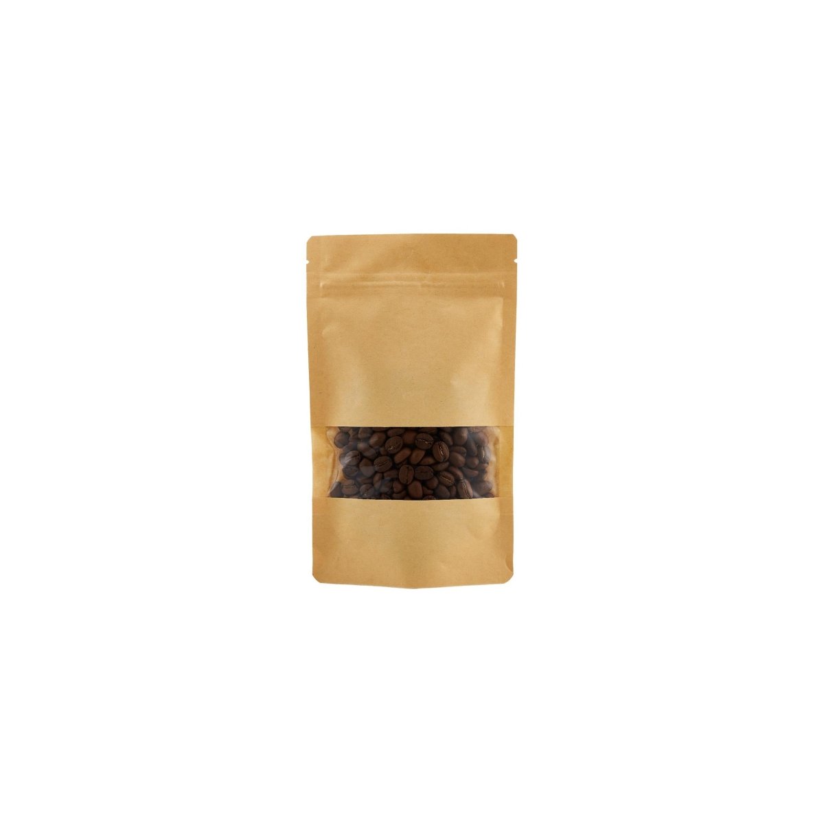 Kraft Resealable Paper Bag With Window 50 Pieces - hotpackwebstore.com - Paper Bags