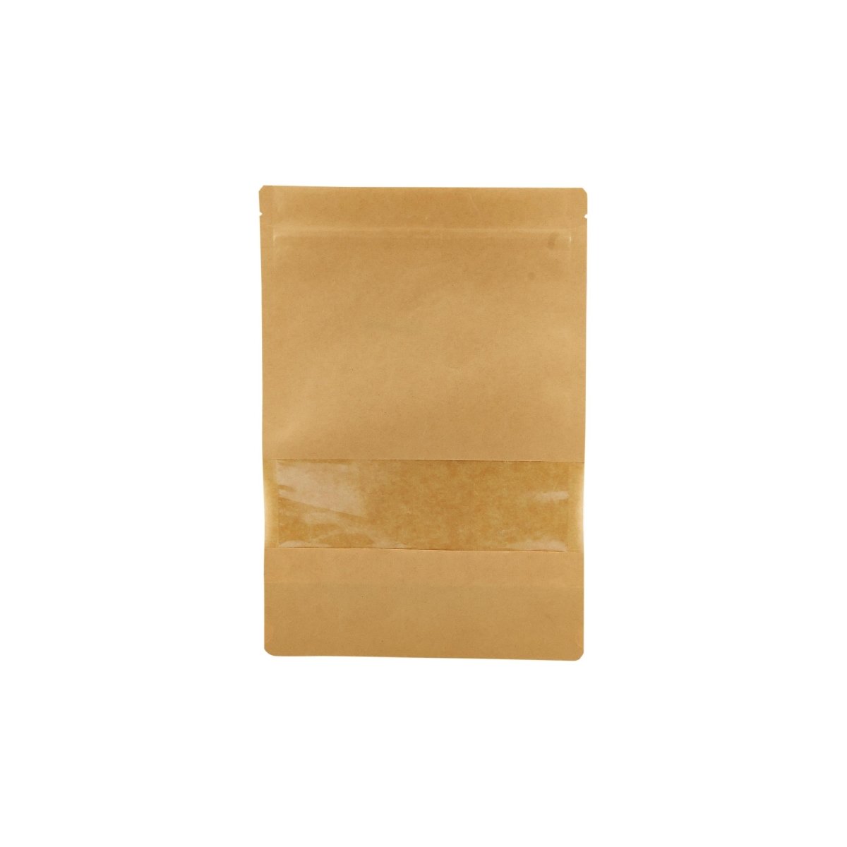 Kraft Resealable Paper Bag With Window 50 Pieces - hotpackwebstore.com - Paper Bags