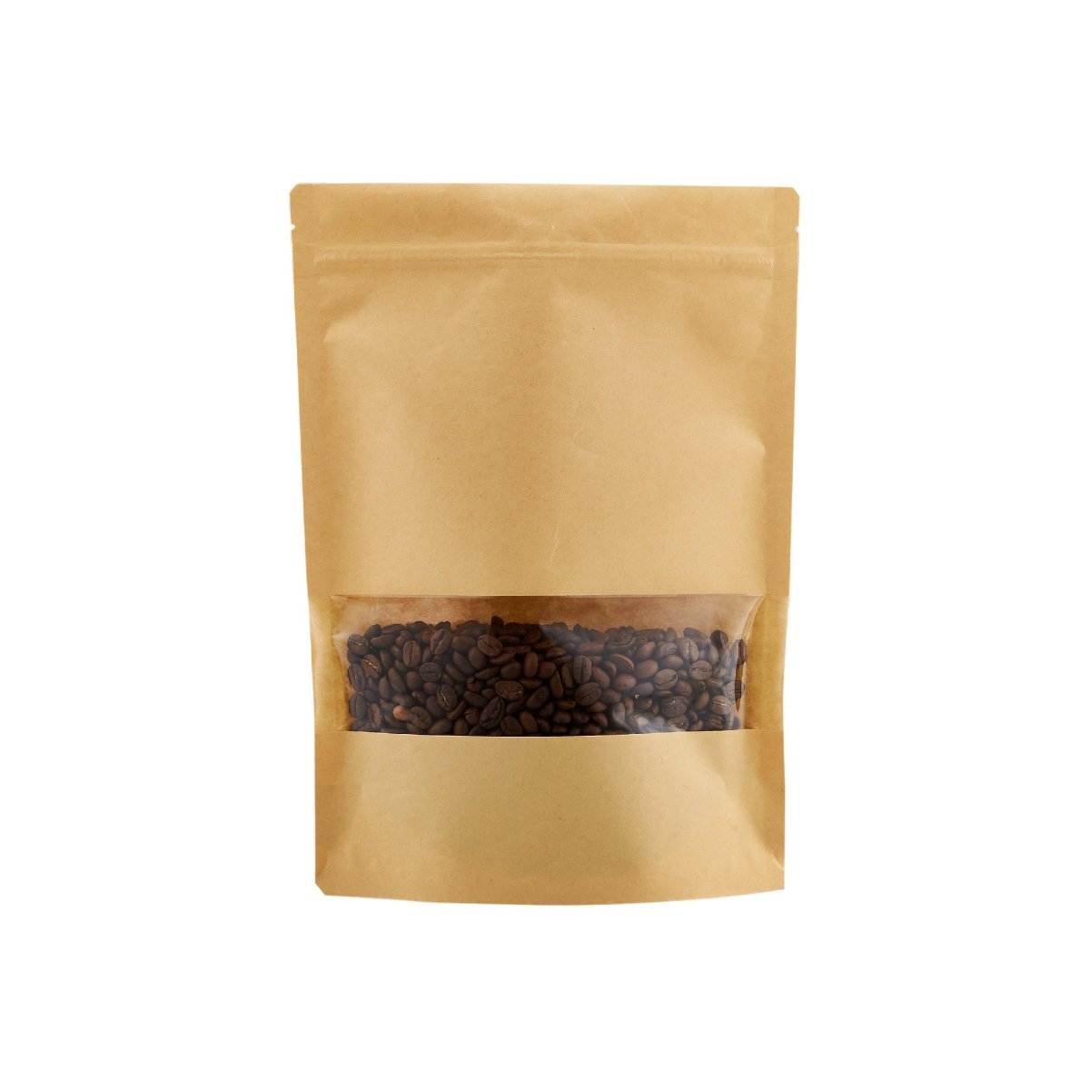 Kraft Resealable Paper Bag With Window 50 Pieces - hotpackwebstore.com - Paper Bags