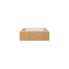 Kraft Square Salad Box with Window 250 Pieces - hotpackwebstore.com - Salad Boxes