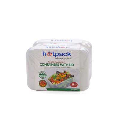 Microwavable Twin Pack Container 750 ml With Lid 10 Pieces - hotpackwebstore.com - Microwavable Containers