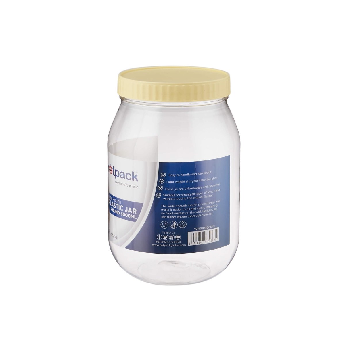 Plastic Storage Jar With Lid - hotpackwebstore.com - Plastic Bottles
