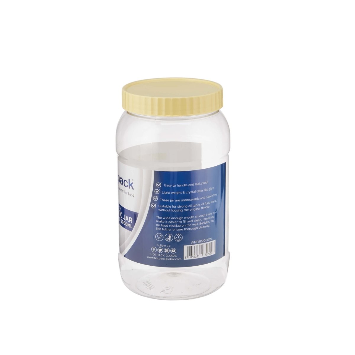 Plastic Storage Jar With Lid - hotpackwebstore.com - Plastic Bottles