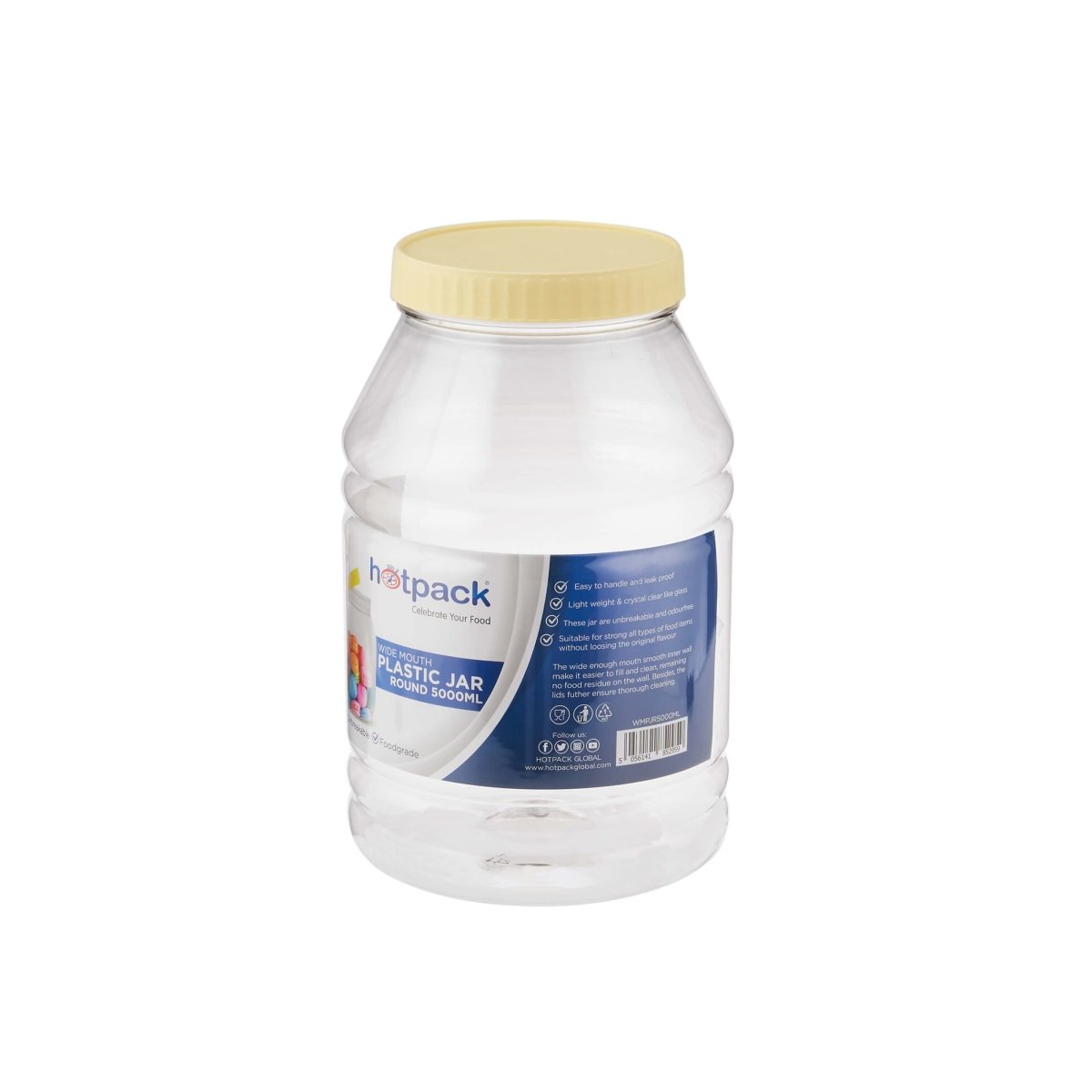 Plastic Storage Jar With Lid - hotpackwebstore.com - Plastic Bottles