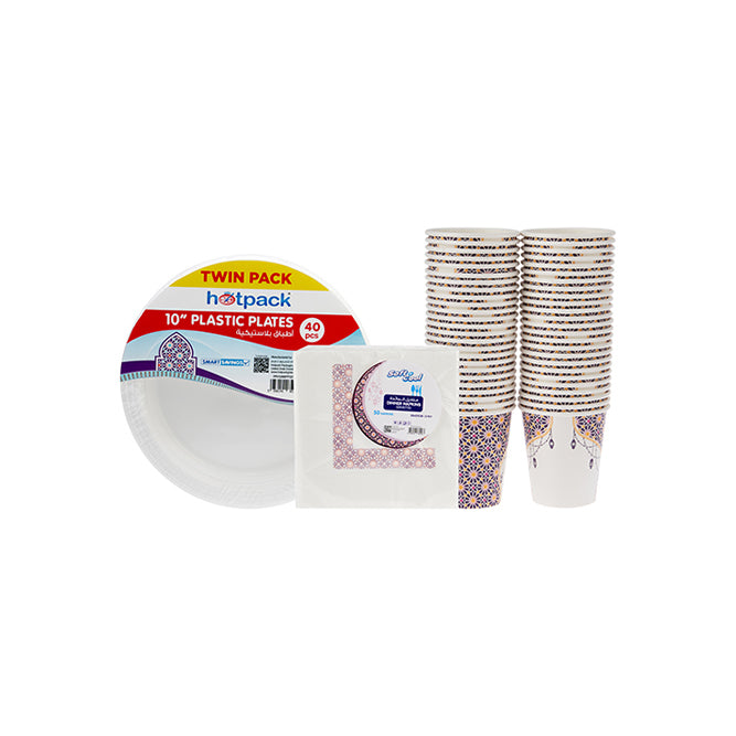 Ramadan Theme Disposable Tableware Set (Cups, Plates & Napkins) - hotpackwebstore.com
