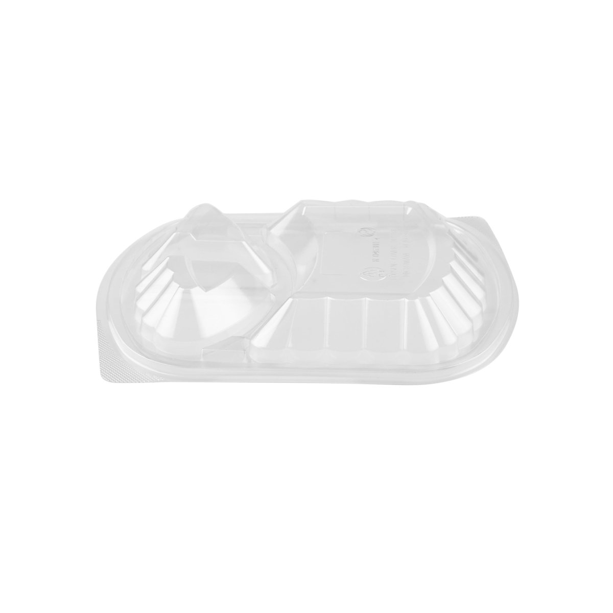 Red & Black Base Rectangular 3 - Compartment Container With Lid 250 Pieces - hotpackwebstore.com - Red And Black Base Containers