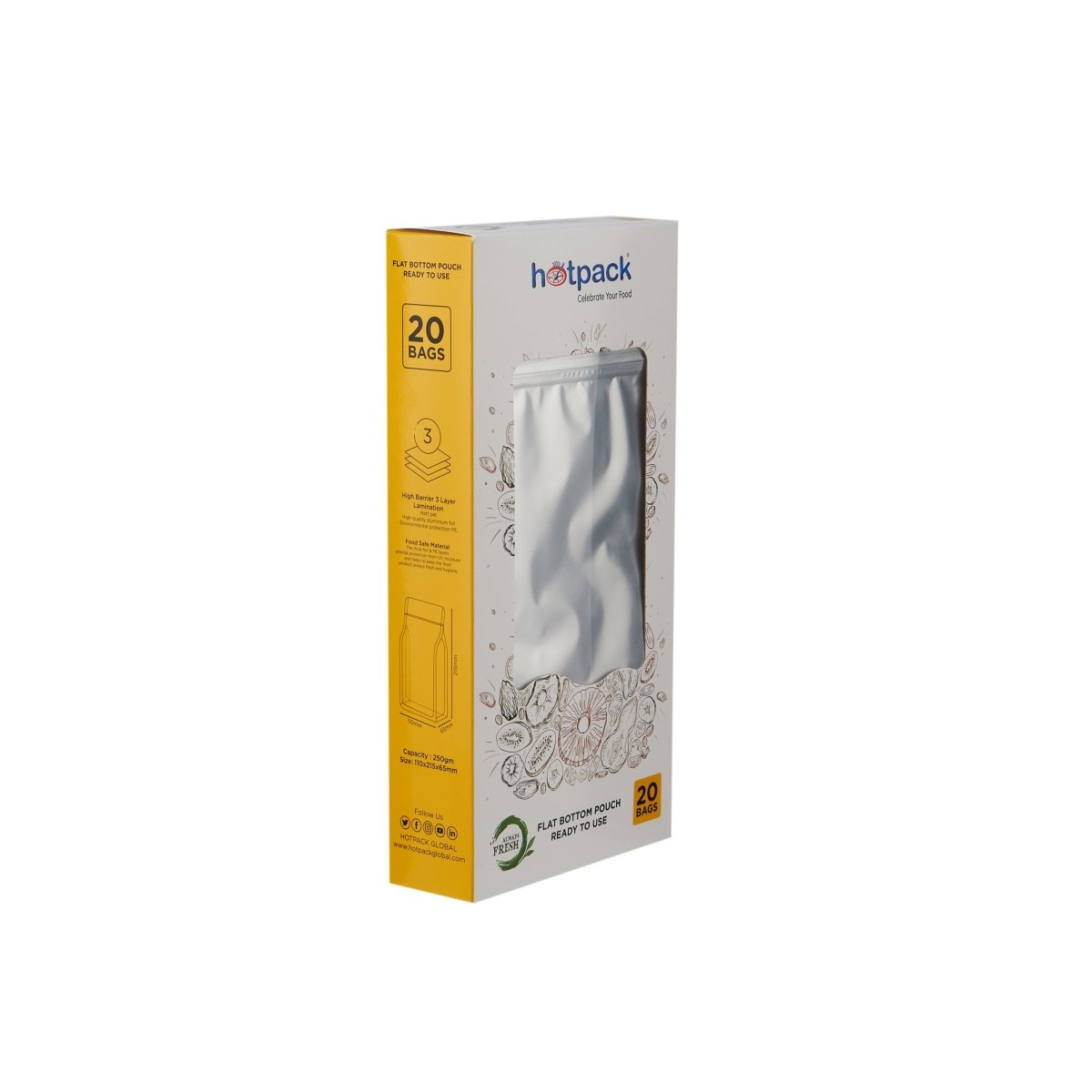 Resealable Foil Stand Up Pouch - hotpackwebstore.com - Coffee Pouch