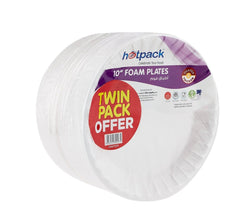 Round Foam Plate 10 Inch Buy One Get One Free 25 Pieces x 2 Packets - hotpackwebstore.com - Foam Plates