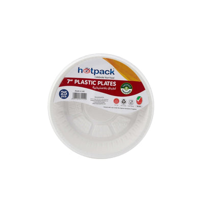 Round Plastic Plate White - hotpackwebstore.com - Plastic Plates