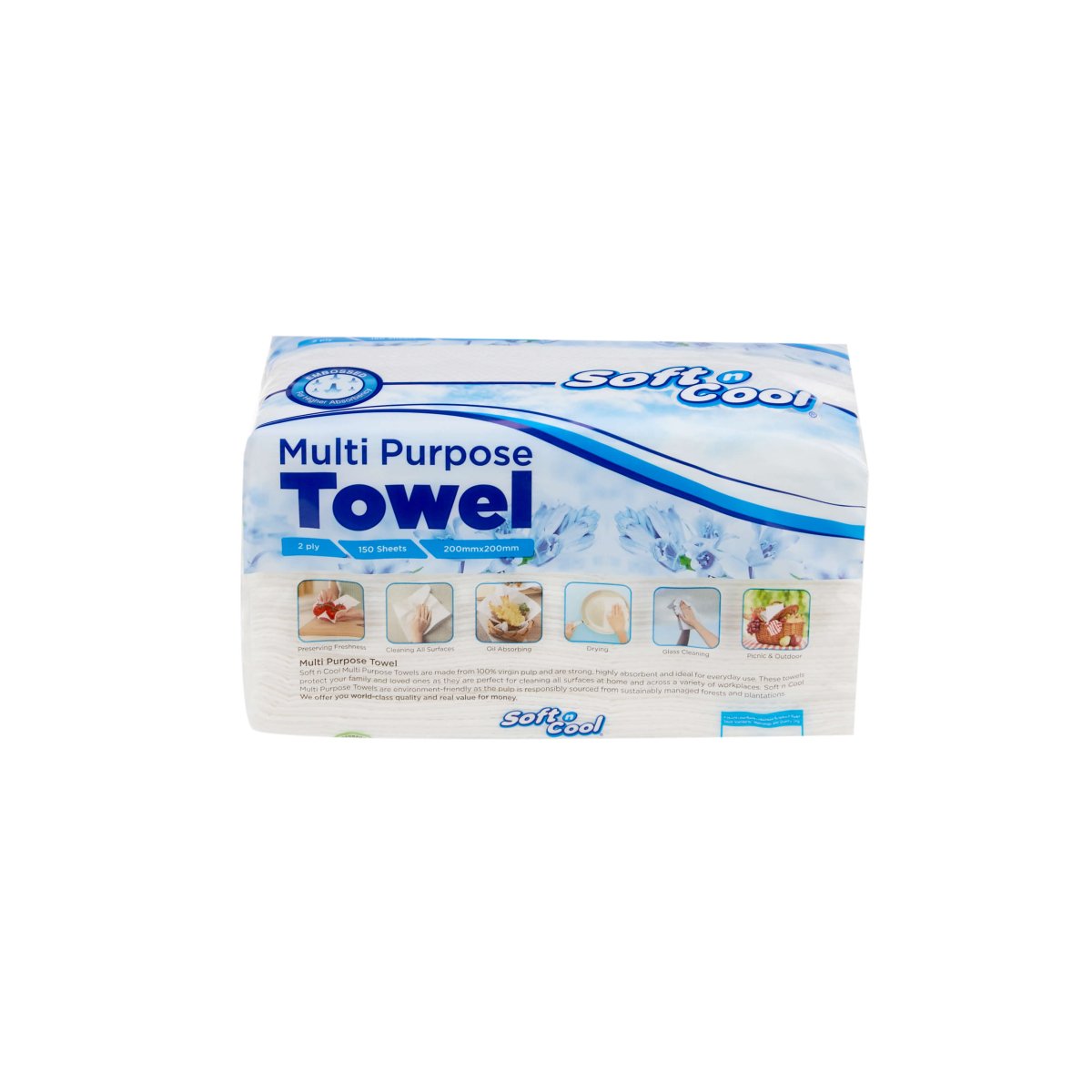 Soft n Cool Multi Purpose Paper Towel 150 Sheets x 2 ply - hotpackwebstore.com - Tissue Towel