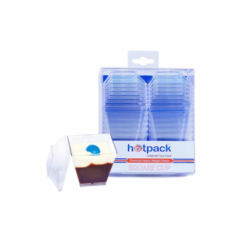Square Cup 18 Sets - hotpackwebstore.com - Plastic Dessert Cup