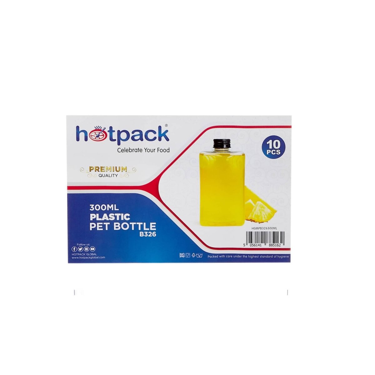 Square Shaped Plastic Juice Bottle With Cap 10 Pieces - hotpackwebstore.com - Juice Bottles