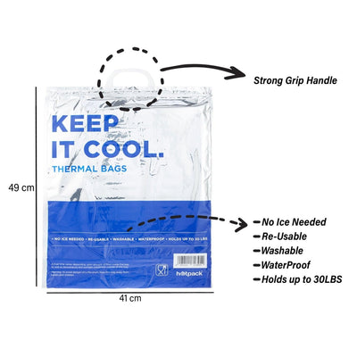 Thermal Bag With Handle 41x49 CM 10 Pieces - hotpackwebstore.com - Aluminium Products