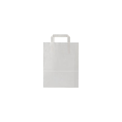 White Flat Handle Paper Bag - hotpackwebstore.com - Flat Handle Paper Bags