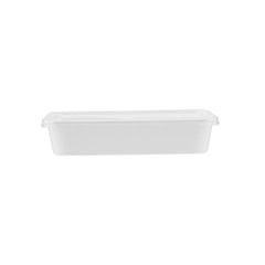 White Rectangle Microwave Container - hotpackwebstore.com - Microwavable Containers
