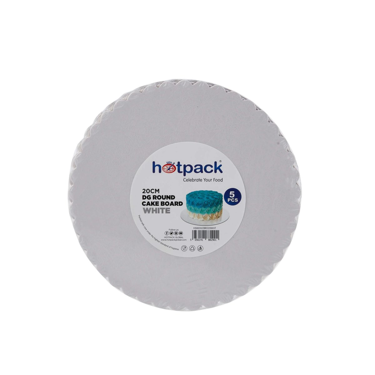 White Round Cake Board 5 Pieces - hotpackwebstore.com - Baking & Decoration