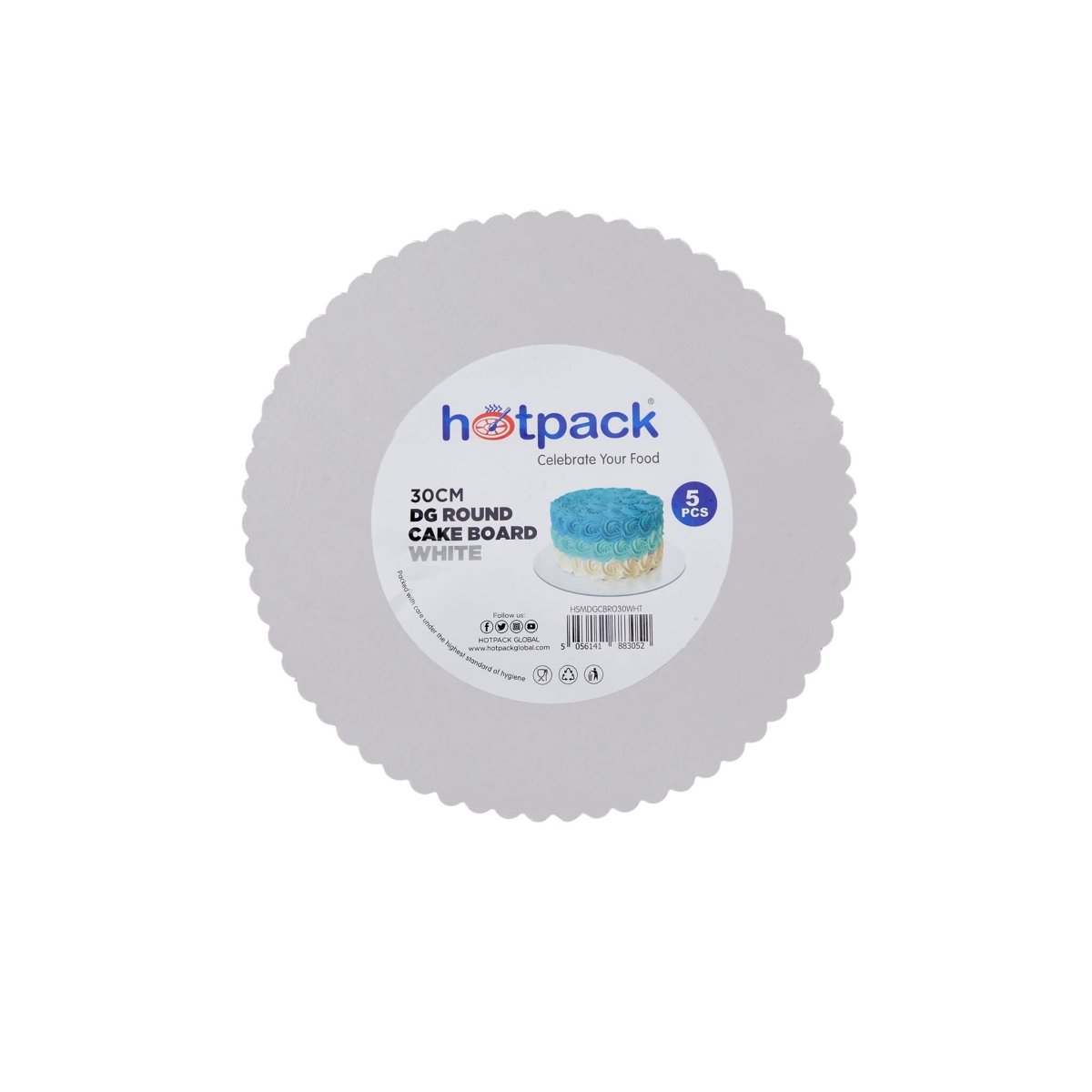 White Round Cake Board 5 Pieces - hotpackwebstore.com - Baking & Decoration