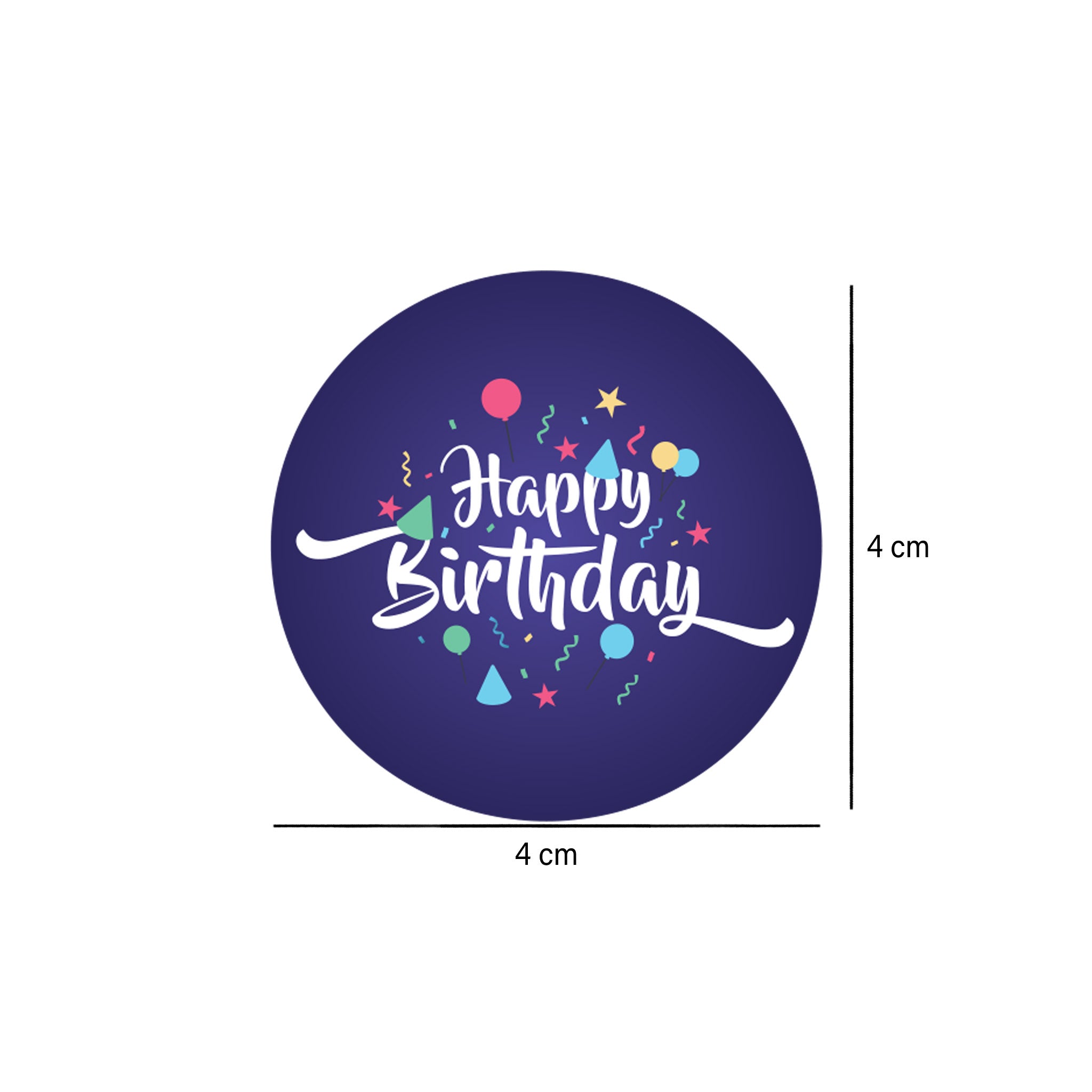 Happy Birthday Sticker Roll 250 Pieces - Hotpack Global