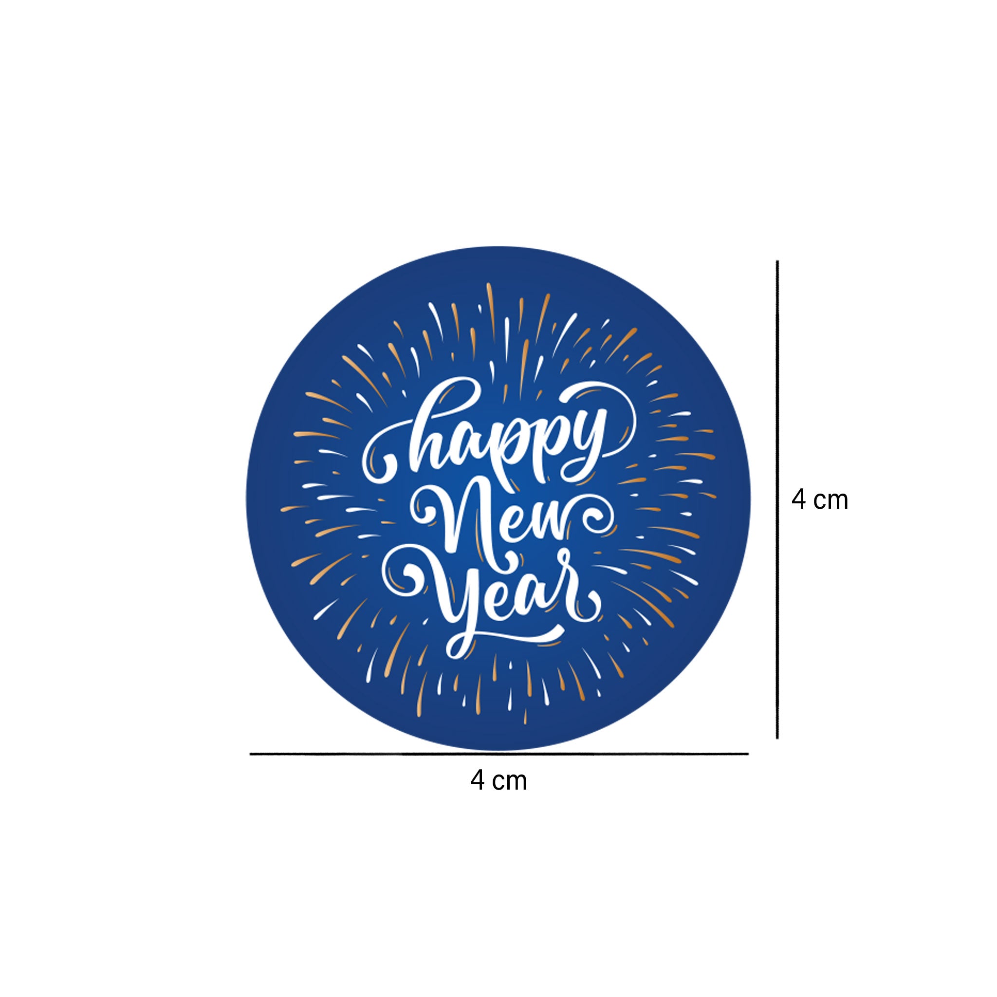 Happy New Year Sticker Roll 250 Pieces - Hotpack Global